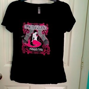 Coney island Mermaid Day Shirt black t-shirt size XL